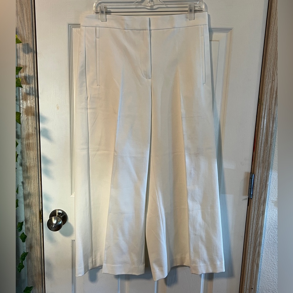 ANN TAYLOR SIZE 8 WHITE WORK PANTS